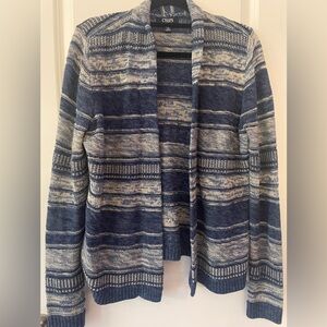 Chaps Blue Striped Cardigann